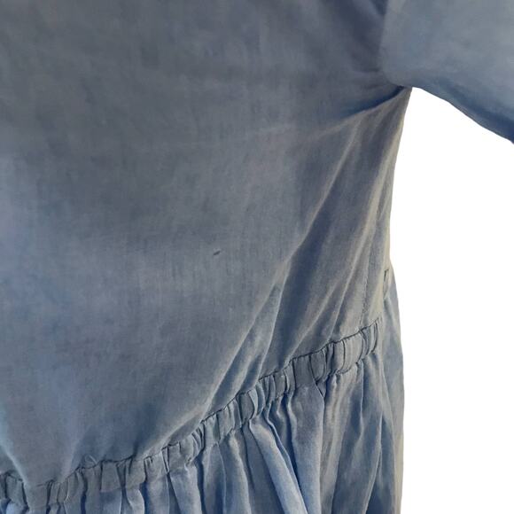 ATM Anthony Thomas Melillo Blue Crinkle Cotton Dress - Picture 9 of 11